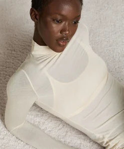 Super Soft Shirt aus Kaschmir-Mix mit Rollkragen - Weiß