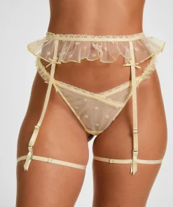 Suspenderbelt Flora - Gelb