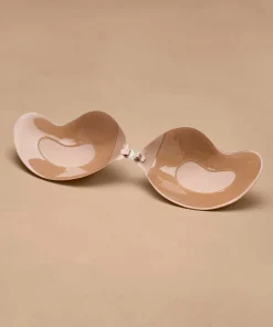 Tief ausgeschnittener Klebe-BH - Beige