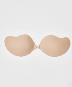 Tief ausgeschnittener Klebe-BH - Beige