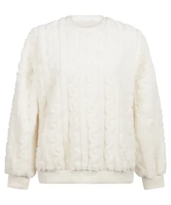 Top Cable Fleece - Weiß