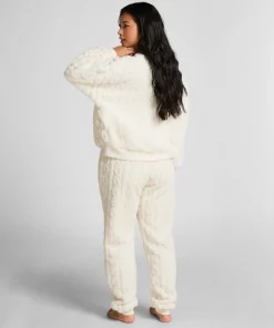 Top Cable Fleece - Weiß