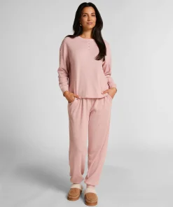 Top Waffelstrick Henley - Rosa
