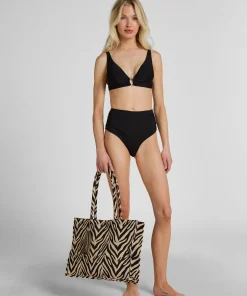 Tote Bag Zebra-Print - Schwarz