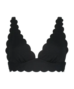 Triangel-Bikini-Oberteil Scallop - Schwarz