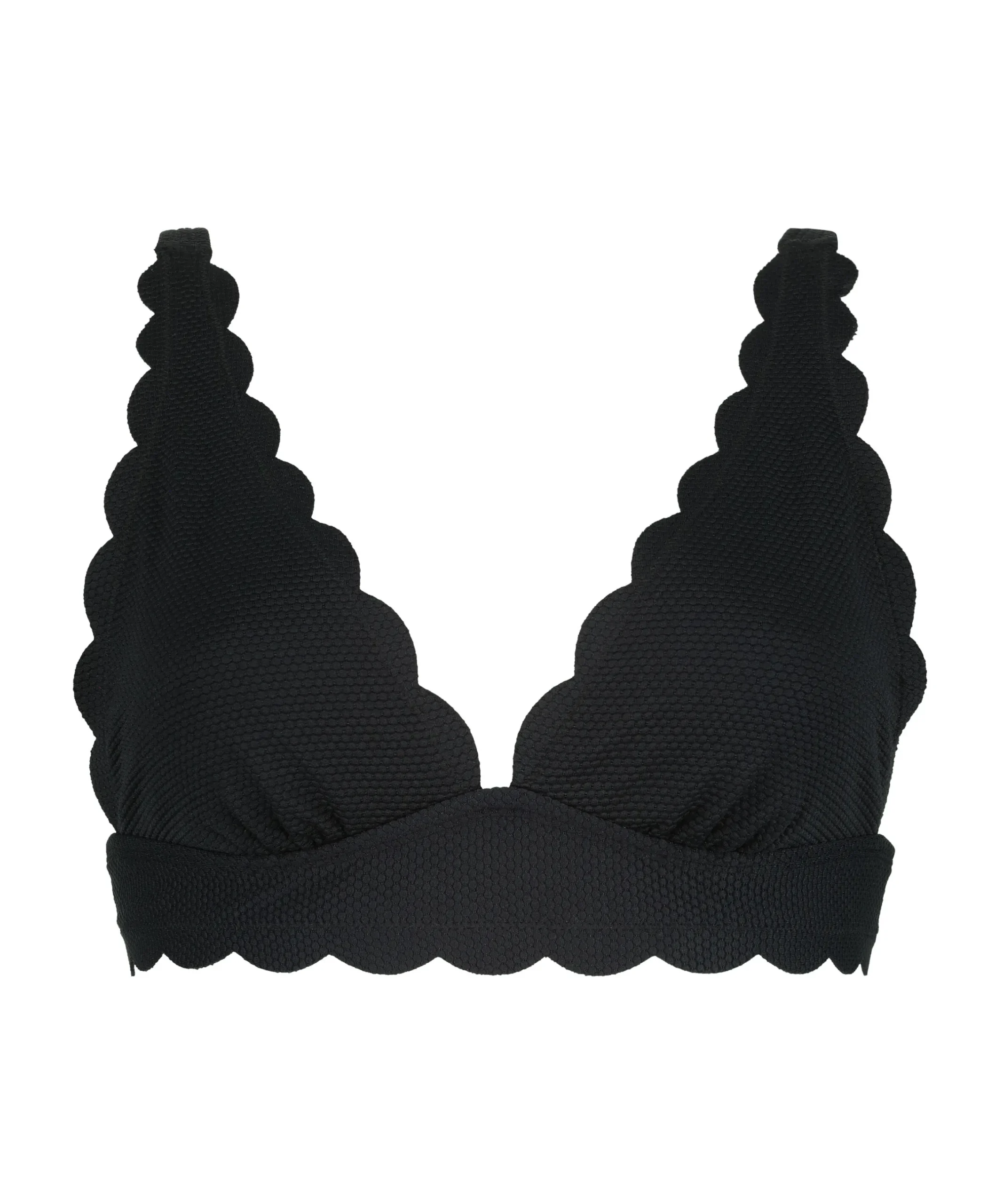Triangel-Bikini-Oberteil Scallop - Schwarz