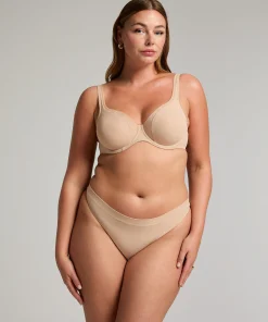 Unwattierter Bügel-BH Mesh - Beige