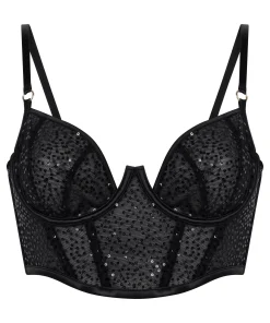 Unwattierter Longline-Bügel-BH Elle - Schwarz