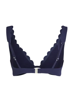 Unwattiertes Bügel-Bikini-Top Scallop - Blau