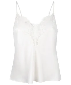 Valerie Satin-Cami mit Spitze - Weiß