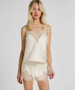 Valerie Satin-Cami mit Spitze - Weiß