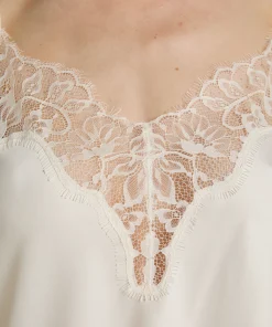 Valerie Satin-Cami mit Spitze - Weiß