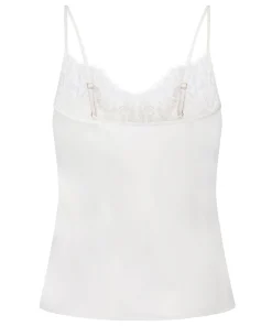 Valerie Satin-Cami mit Spitze - Weiß