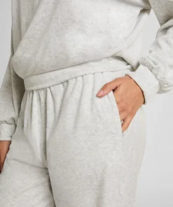 Velours-Jogginghose - Grau