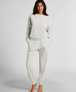 Velours-Jogginghose - Grau