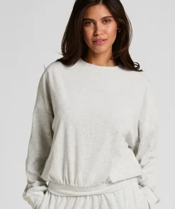Velours-Top - Grau