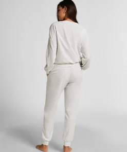 Velours-Top - Grau