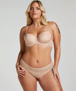 Vorgeformter Bügel-BH Angie mit Spitze - Beige
