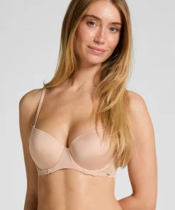 Vorgeformter Bügel-BH Angie mit Spitze - Beige