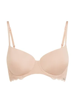 Vorgeformter Bügel-BH Angie mit Spitze - Beige