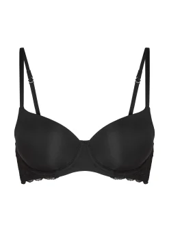 Vorgeformter Bügel-BH Angie mit Spitze - Schwarz