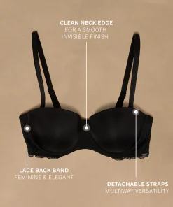 Vorgeformter Bügel-BH Angie, strapless - Schwarz