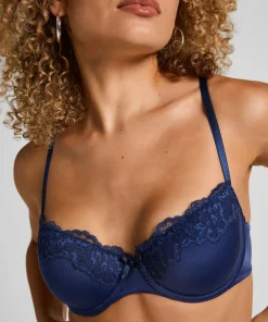 Vorgeformter Bügel-BH Lace & Shine - Blau