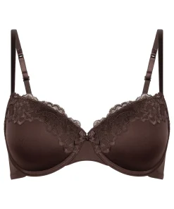 Vorgeformter Bügel-BH Lace & Shine - Braun