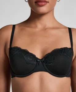 Vorgeformter Bügel-BH Secret Lace mit Spitze - Schwarz