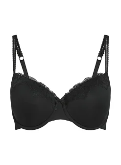Vorgeformter Bügel-BH Secret Lace mit Spitze - Schwarz