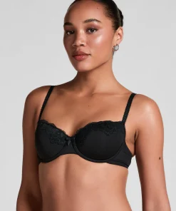 Vorgeformter Bügel-BH Secret Lace mit Spitze - Schwarz