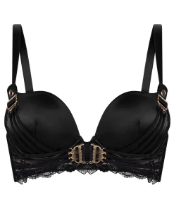 Vorgeformter Longline-Push-up-Bügel-BH Avela - Schwarz