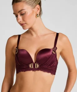 Vorgeformter Longline-Push-up-Bügel-BH Avela - Rot