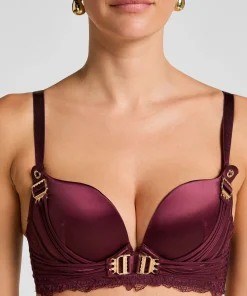 Vorgeformter Longline-Push-up-Bügel-BH Avela - Rot