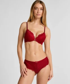 Vorgeformter Push-up-Bügel-BH Marine - Rot