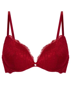 Vorgeformter Push-up-Bügel-BH Marine - Rot