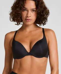 Vorgeformter Push-Up-Bügel-BH Smooth - Schwarz