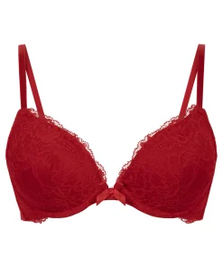 Vorgeformter Push-up-Bügel-BH Teddy - Rot