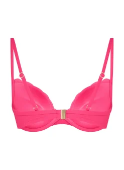 Vorgeformtes Push-up Bügel-Bikinitop Scallop Cup A - E - Rosa