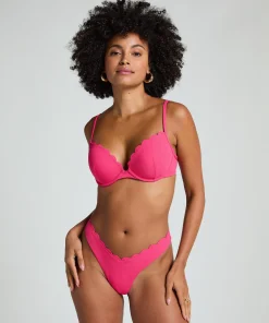 Vorgeformtes Push-up Bügel-Bikinitop Scallop Cup A - E - Rosa