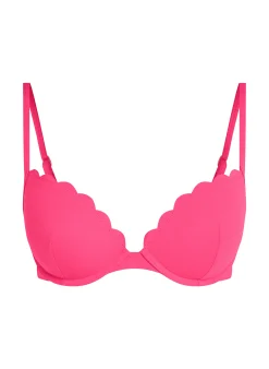 Vorgeformtes Push-up Bügel-Bikinitop Scallop Cup A - E - Rosa