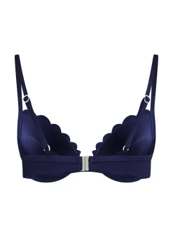 Vorgeformtes Push-up Bügel-Bikinitop Scallop Cup A - E - Blau