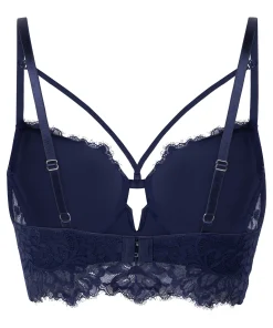 Wattierter Longline-Bügel-BH Isabella - Blau