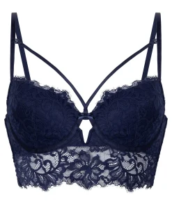 Wattierter Longline-Bügel-BH Isabella - Blau