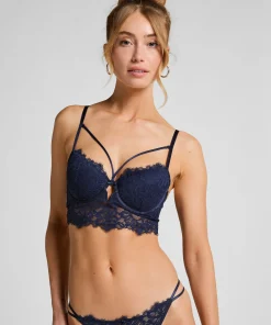 Wattierter Longline-Bügel-BH Isabella - Blau