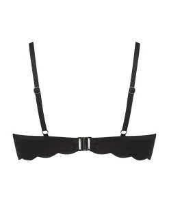 Wattiertes Bügel-Bikinioberteil Scallop - Schwarz