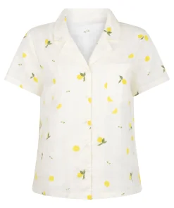 Zitronen Pyjamajacke - Weiß